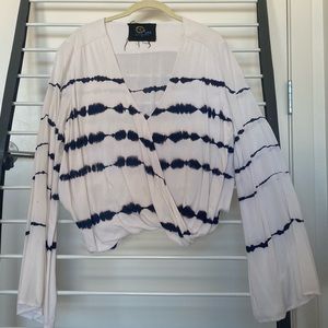 Blue Life Tie Dye wrap blouse, Size: S
